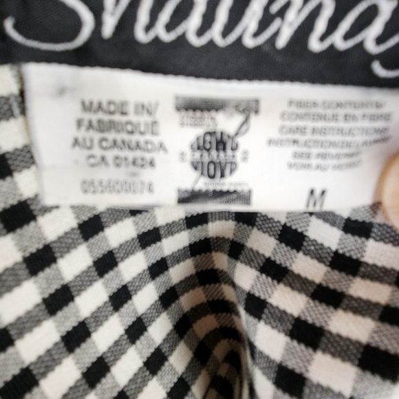 Vintage 60s Gingham Button Front Mini Dress Jacket Black White  Size Medium - Picture 5 of 15